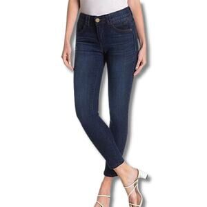 Democracy Skinny Ankle Skimmer Jeans Dark Blue 6 Classiccore Denim Stretch EUC